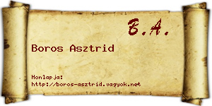 Boros Asztrid névjegykártya